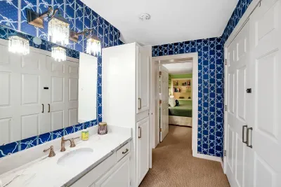 No need to fight over the bathroom—a spacious vanity keeps everything moving