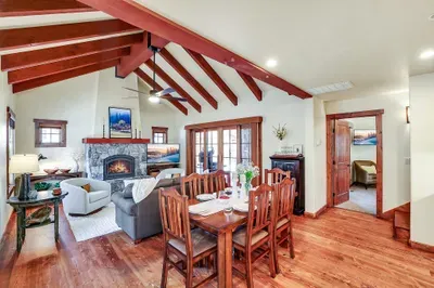 Open, easy, and social—the living room, kitchen, and dining flow together so everyone can hang out, cook, and unwind in the same cozy space