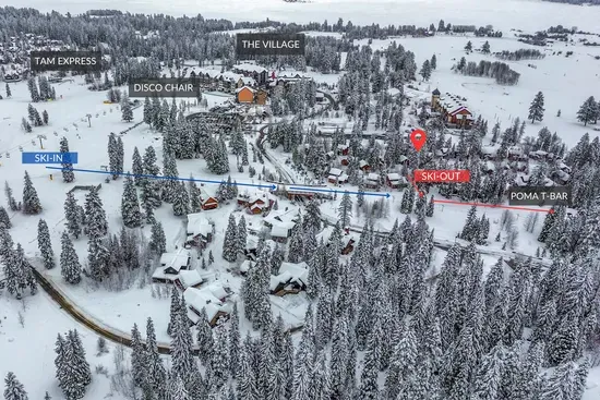 Chase first tracks without the parking lot shuffle: ski out in the morning, slide home to the hot tub at dusk