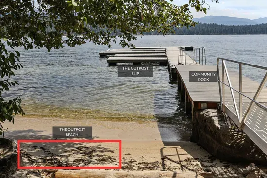 No need to travel to enjoy gorgeous views and adventure on Payette Lake--when you stay at the Outpost, you have your own 10' of private beach front for lake access