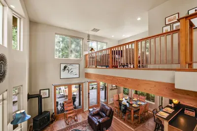 The high vault really opens up the home, and the loft is a fabulous bonus space