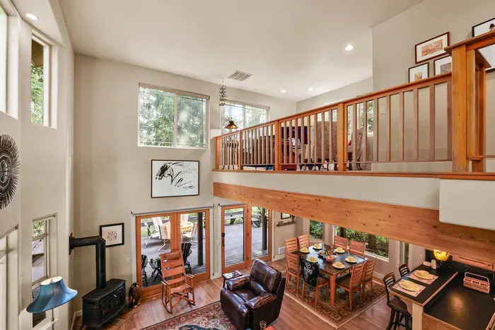 The high vault really opens up the home, and the loft is a fabulous bonus space