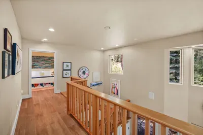 Upstairs you'll find the second bedroom and the loft