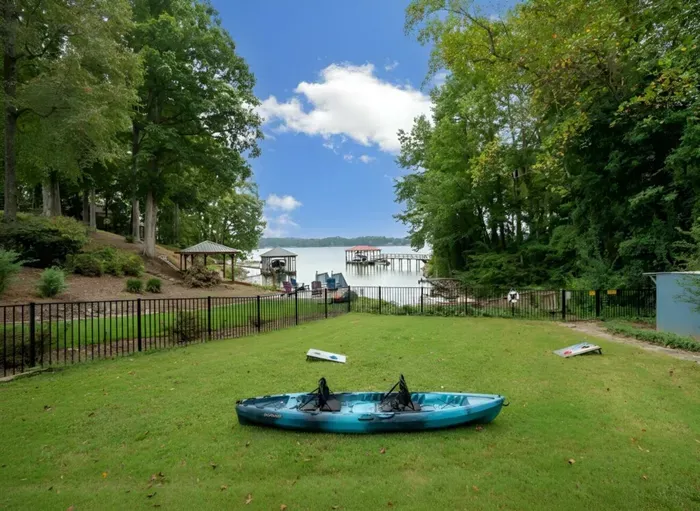 Explore the lake on our 2 person kayak or enjoy some games of Cornhole!