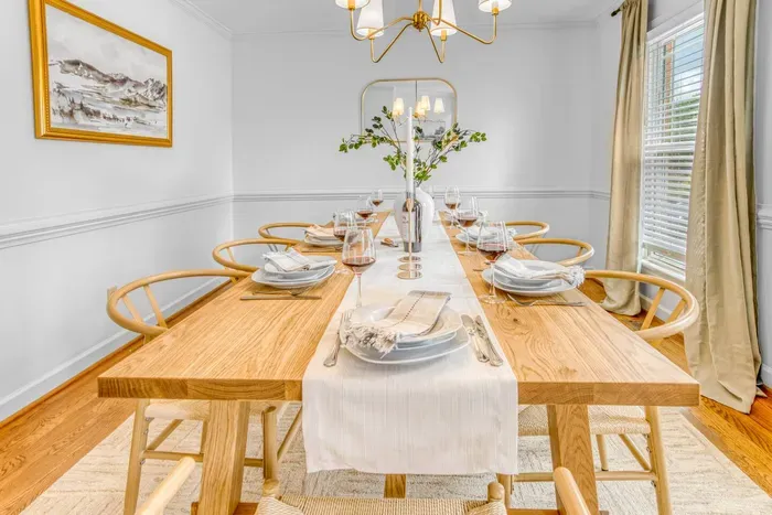 Dining room with seating for 8.