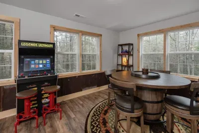 Old-school arcade meets cozy pub night — your ultimate game room escape!