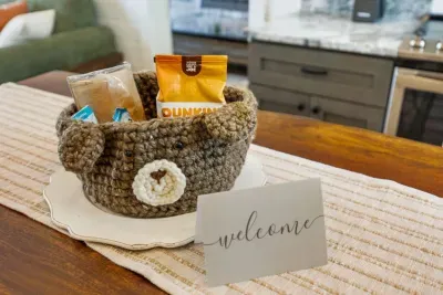 Welcome!  We love starting your stay with a complimentary snack basket for each guest, because it’s the little details that make you feel right at home.
