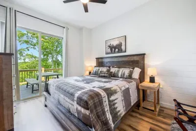Relax in the master bedroom knowing every bedroom includes luggage racks, making unpacking and organizing easy.
