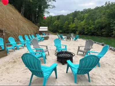 Spend the day at the community beach area just steps from the dock. Whether you're swimming, fishing, launching a boat, enjoying the fire pit, or simply soaking up the mountain and lake views, this is one of our favorite spots to unwind.