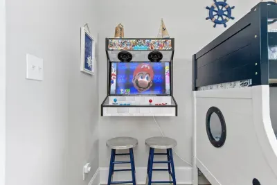 Game on!  Our full-size, 2-player arcade features over 16,000 games—from classic arcade hits to Atari, Nintendo, Sega, and PlayStation favorites. Who’s ready for some friendly competition