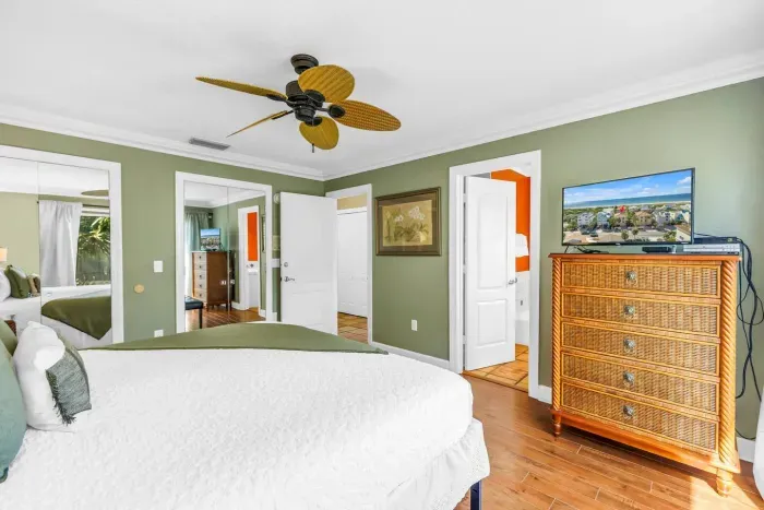 Bedroom Retreat: Enjoy serene décor and a view from this stylish, bright sanctuary!