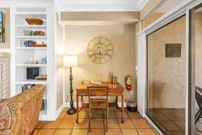 Study Nook: Bright and inviting workspace, perfect for writing your vacation memories!