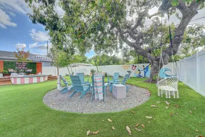 Seriously, this is the biggest yard and Avocado Tree in Orange County. Where else will you find a fire pit for 8, 10ft soaking pool, tree swings, fruit trees, and an expansive turf for yard games?