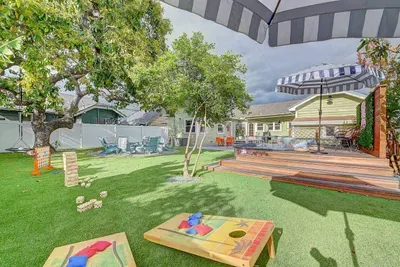 We have corn hole, connect 4, yard dice, giant jenga. Of course, all parents know that these are not only games but also building materials to make forts and castles!