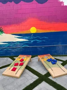 Cornhole, Connect 4, Jenga, bowling—aka the ultimate backyard Olympics.