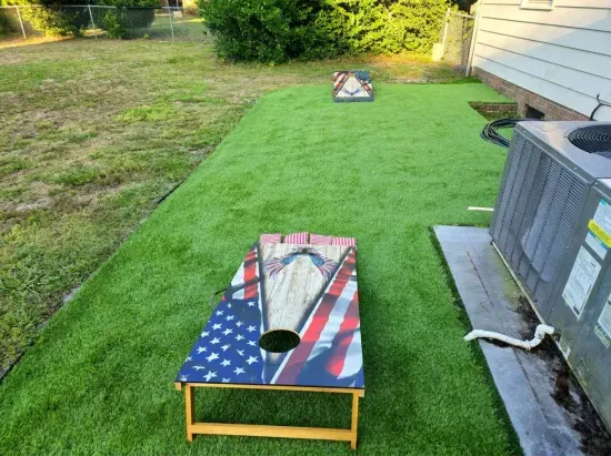Cornhole game setup
