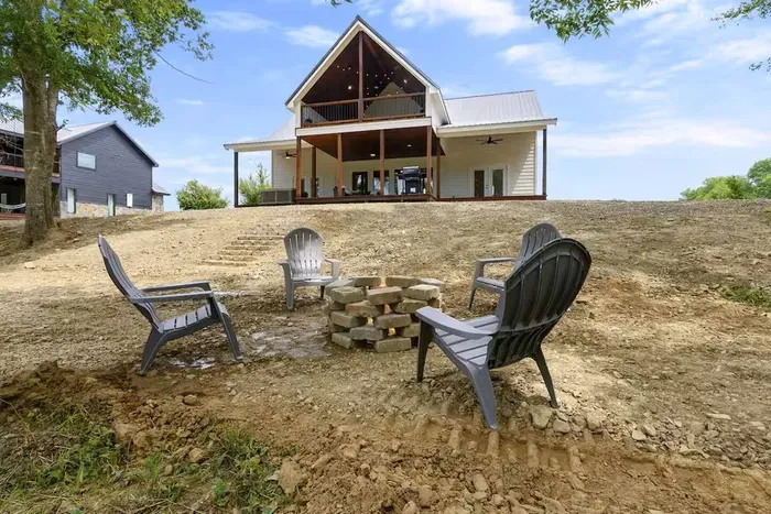 Fire pit next to the river
