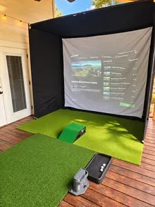 Private outdoor golf simulator for fun practice and virtual play
