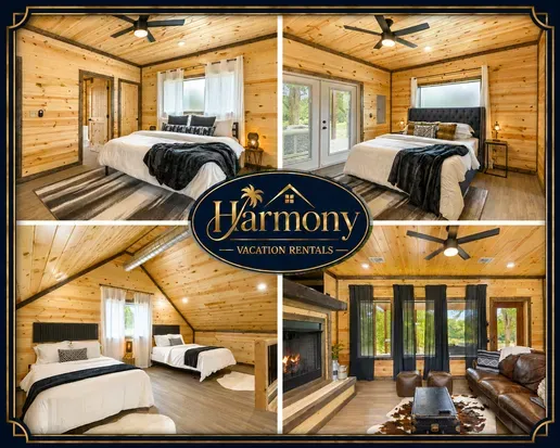 Cozy wood cabin with fireplace, bright bedrooms, and rustic-modern charm
