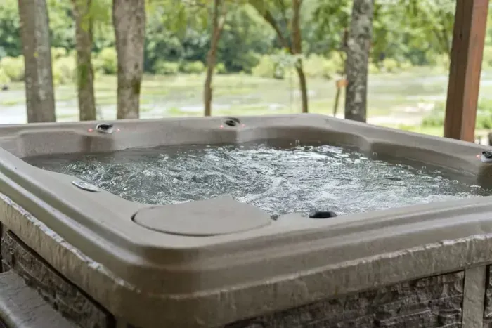 Hot tub view over the river