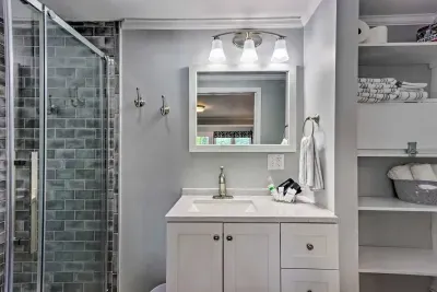 Enjoy a well-lit, renovated, clean bathroom during your stay!