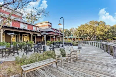 Grab some ice cream from Marche Burette and enjoy it from the back porch rocking chairs, or walk the boardwalk and pop into any of the several Shops of Amelia Island.