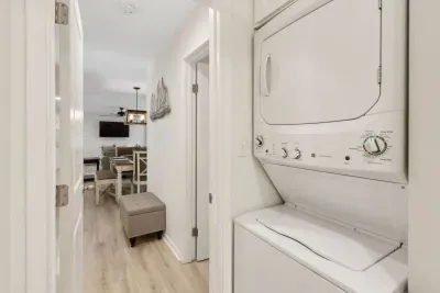 With a full washer/dryer combo in the condo, you can clean clothes during your stay! Detergent is provided. 