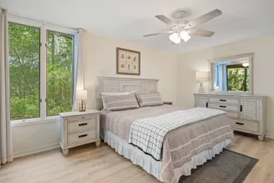 With a full dresser and closet, you will be sure to have space for storing your luggage during your stay! 