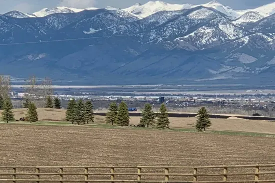 View of the Bridger Mountains from the living room and back deck