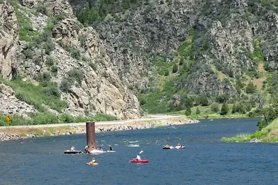 Floating the Lower Madison River is a summer favorite. Enjoy a slow, scenic drift through Bear Trap Canyon with stunning views & plenty of sunshine. Great for tubing, kayaking, and relaxing with family. 16 miles from The Cabins at Wheat Ridge Farm.