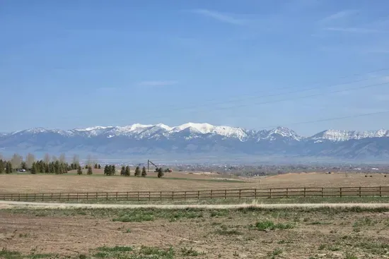 View of the Bridger Mountains from the living room and back deck