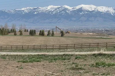 View of the Bridger Mountains from the living room and back deck