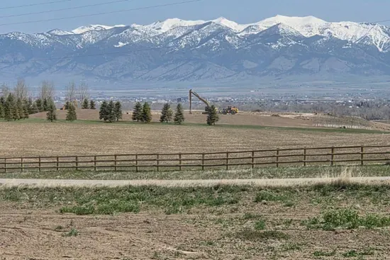 View of the Bridger Mountains from the living room and back deck