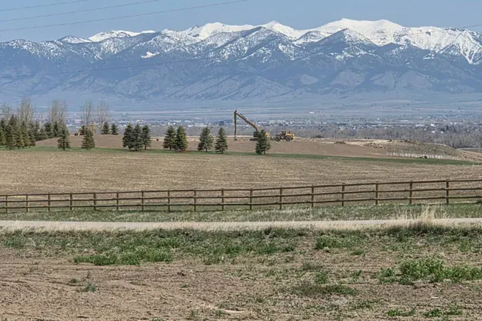 View of the Bridger Mountains from the living room and back deck