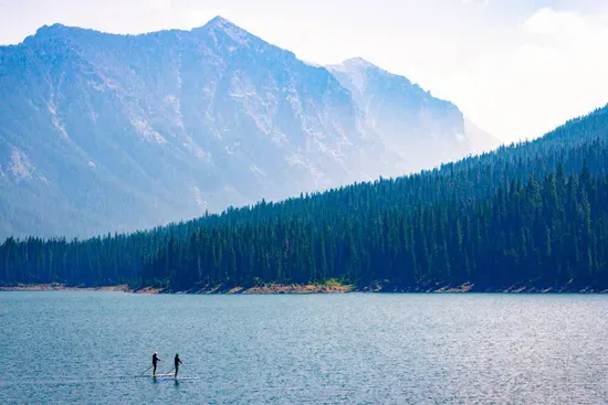 Hyalite Canyon - perfect spot for hiking, water falls, swimming, paddle boarding, fishing, and non-motorized boating. 25 miles from The Cabins at Wheat Ridge Farm.