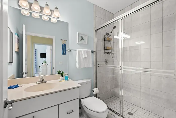 Bathroom: Bright, airy space with modern fixtures and stylish decor for your retreat!