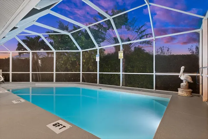Indoor Pool Retreat: Dive into relaxation in this private pool with stunning sunset views!