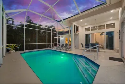 Lounge Area: Splash into fun with our sparkling pool and serene outdoor space, perfect for relaxation!