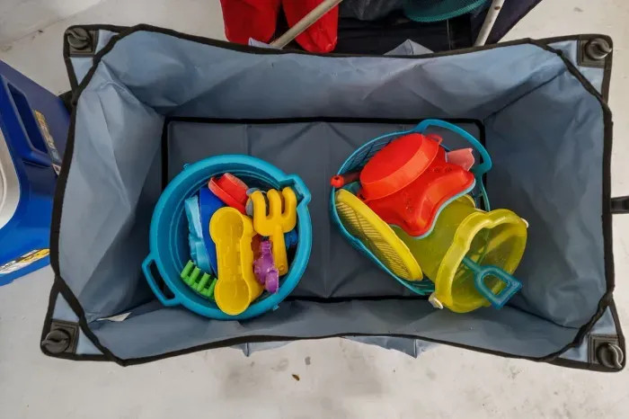 Family-friendly beach toys ready for sunny seaside adventures