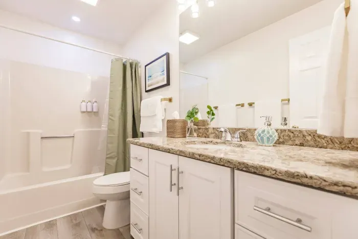 Stylish decor and modern fixtures create a refreshing oasis for your stay!