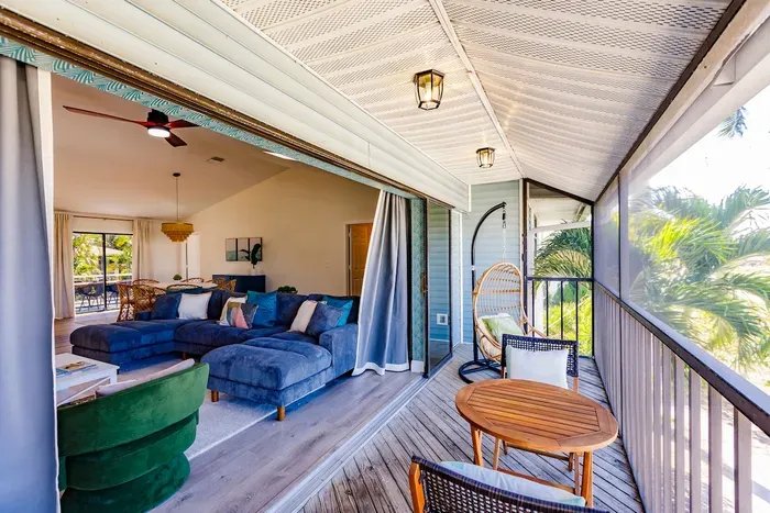 Spacious seating, vibrant decor, and breezy views await your relaxation!