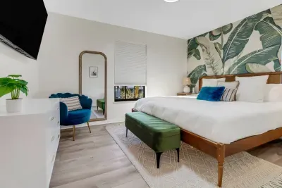 Tropical Retreat: Embrace island vibes with stylish decor and a plush king bed for ultimate relaxation!