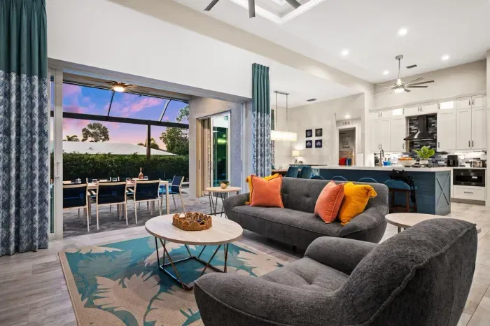 Living Room: Bright and airy with panoramic views, plush seating, and inviting décor for relaxation!