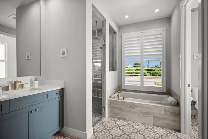 Master Bathroom: Elegant fixtures and serene views create your perfect retreat. Relax and rejuvenate!