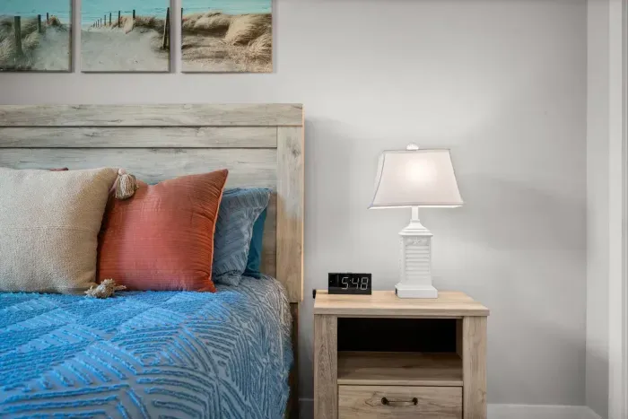 Bedroom Retreat: Bright colors and nautical decor create a perfect island escape!