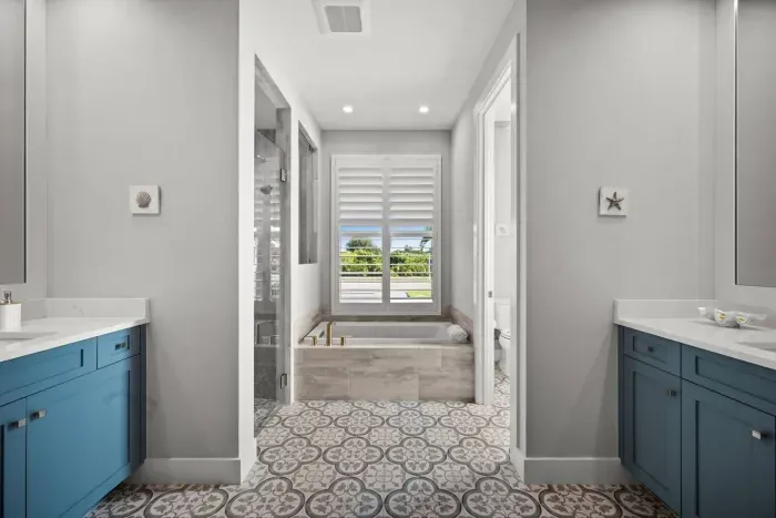 Luxury Bathroom: Bright and airy retreat with stunning views and chic coastal decor!