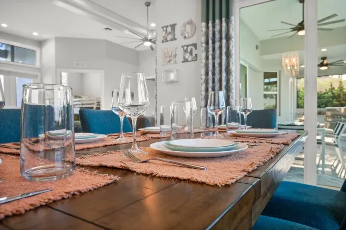 Dining Room: Gather around the stylish table for unforgettable meals and laughter!