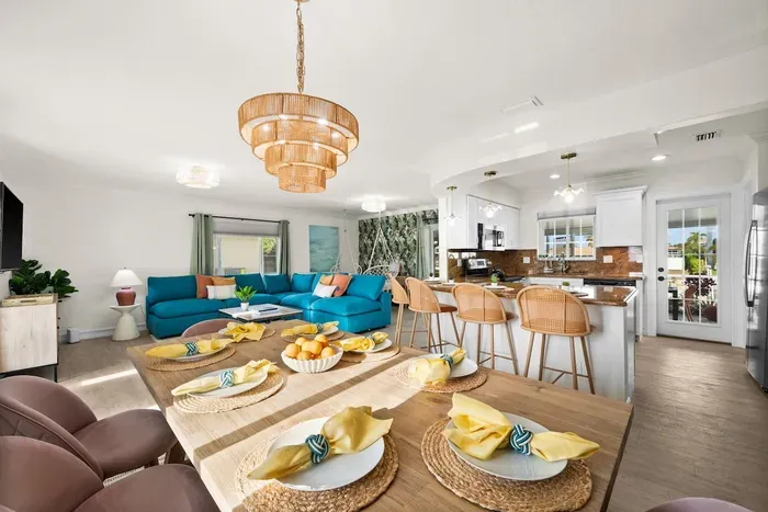 Living Room & Dining Area: Vibrant decor meets open space, perfect for gatherings and relaxation!