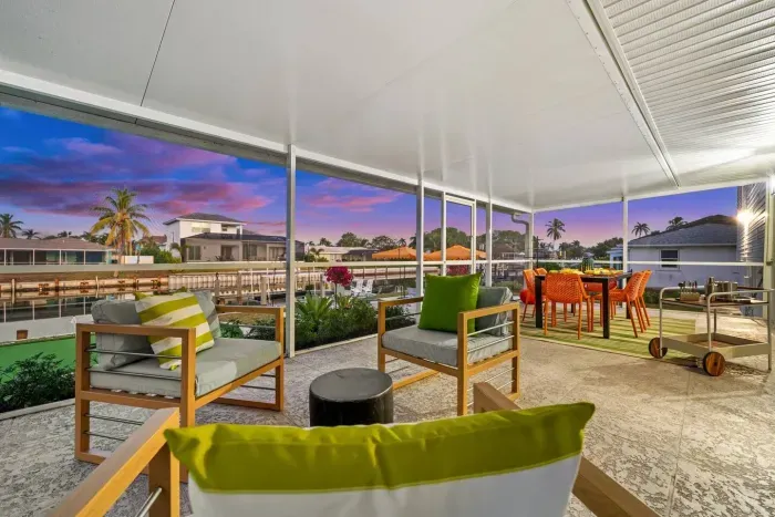 Outdoor Lounge: Sip cocktails as you soak in stunning sunset views from this stylish patio retreat!