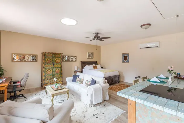 Another view of the main living area with Tibetan Armoire